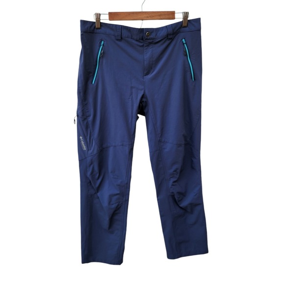 Columbia Pants Womens 12 Navy Blue Titanium Lightweight Hiking Outdoor Gorpcore - Picture 1 of 10
